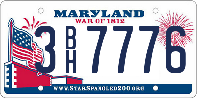 MD license plate 3BH7776