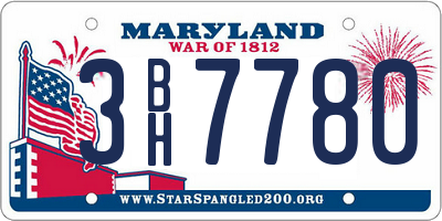 MD license plate 3BH7780