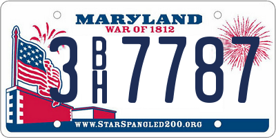 MD license plate 3BH7787