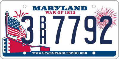 MD license plate 3BH7792