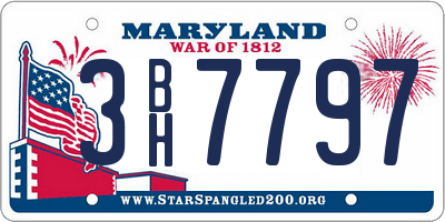 MD license plate 3BH7797