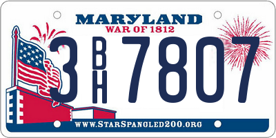 MD license plate 3BH7807