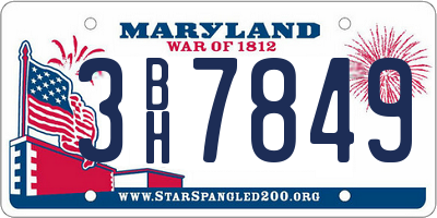 MD license plate 3BH7849