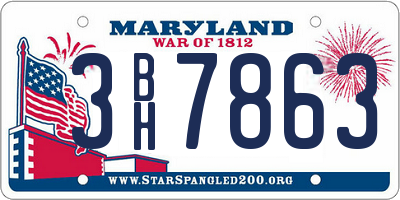 MD license plate 3BH7863