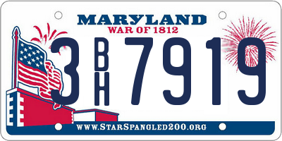 MD license plate 3BH7919