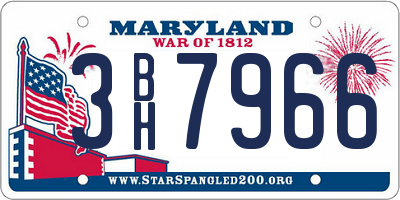 MD license plate 3BH7966