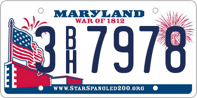 MD license plate 3BH7978