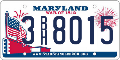 MD license plate 3BH8015