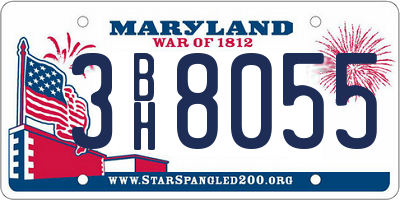 MD license plate 3BH8055