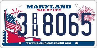 MD license plate 3BH8065