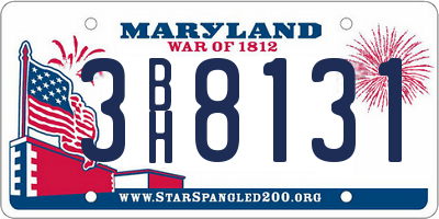 MD license plate 3BH8131