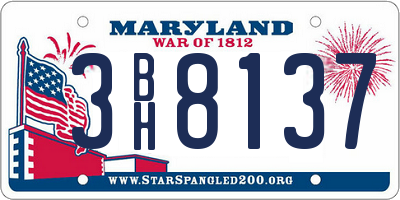 MD license plate 3BH8137