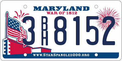 MD license plate 3BH8152
