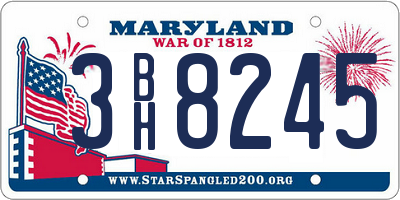 MD license plate 3BH8245