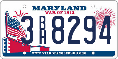 MD license plate 3BH8294
