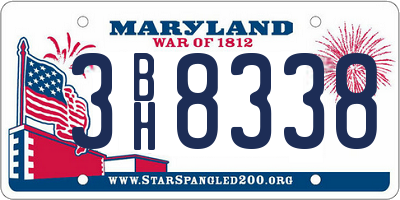 MD license plate 3BH8338