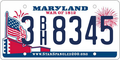 MD license plate 3BH8345