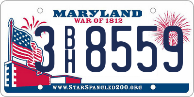 MD license plate 3BH8559