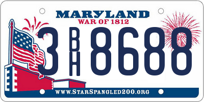 MD license plate 3BH8688