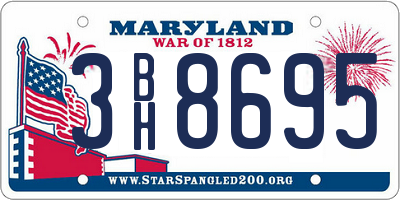 MD license plate 3BH8695
