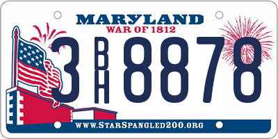 MD license plate 3BH8878