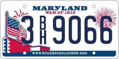 MD license plate 3BH9066