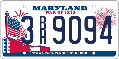 MD license plate 3BH9094