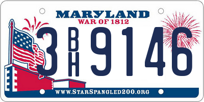 MD license plate 3BH9146
