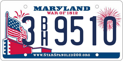 MD license plate 3BH9510
