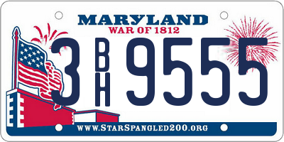 MD license plate 3BH9555