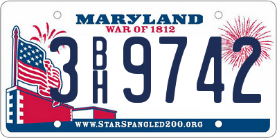 MD license plate 3BH9742