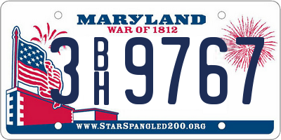 MD license plate 3BH9767