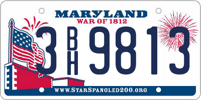 MD license plate 3BH9813