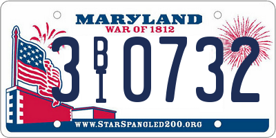 MD license plate 3BI0732