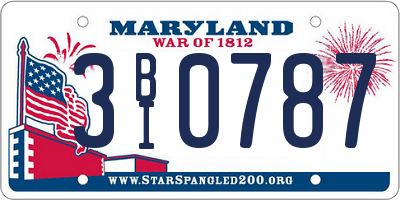 MD license plate 3BI0787