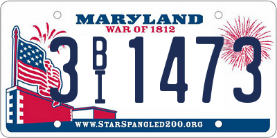 MD license plate 3BI1473