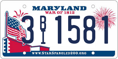 MD license plate 3BI1581