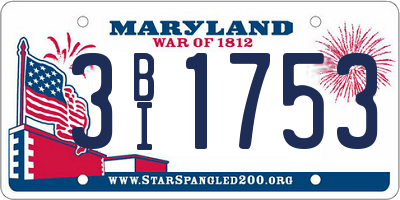 MD license plate 3BI1753