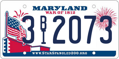 MD license plate 3BI2073
