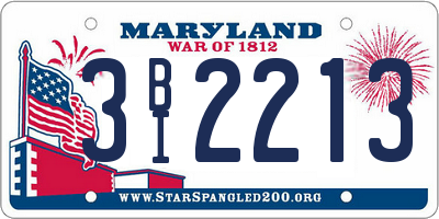MD license plate 3BI2213