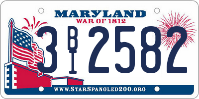 MD license plate 3BI2582