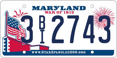 MD license plate 3BI2743