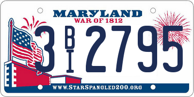 MD license plate 3BI2795