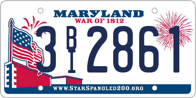 MD license plate 3BI2861