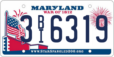 MD license plate 3BI6319