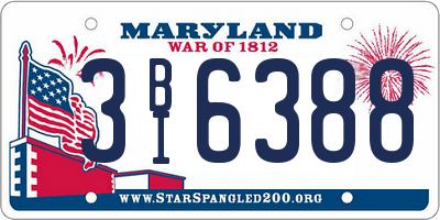 MD license plate 3BI6388