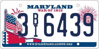 MD license plate 3BI6439