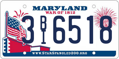 MD license plate 3BI6518