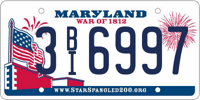 MD license plate 3BI6997