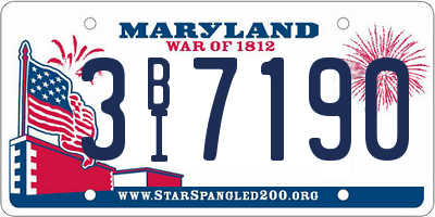 MD license plate 3BI7190